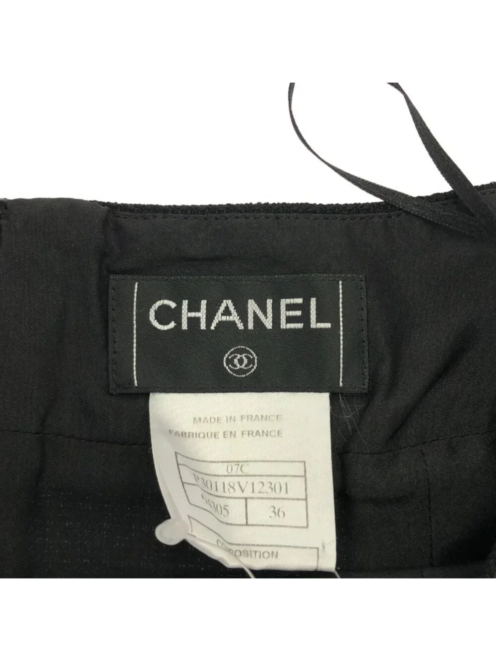 Chanel CC Logo Wool Silk Skirt Black 36